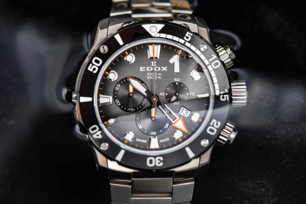The ultimate timekeeping companion, CO-1 is a beautiful example of Edox’s commitment to the Swiss watchmaking craft, from hand-assembling to technical innovation and clean, functional design.
Whether you are deep under the ocean or in a business meeting, the new CO-1 Titanium Chronograph is the perfect timekeeping tool.