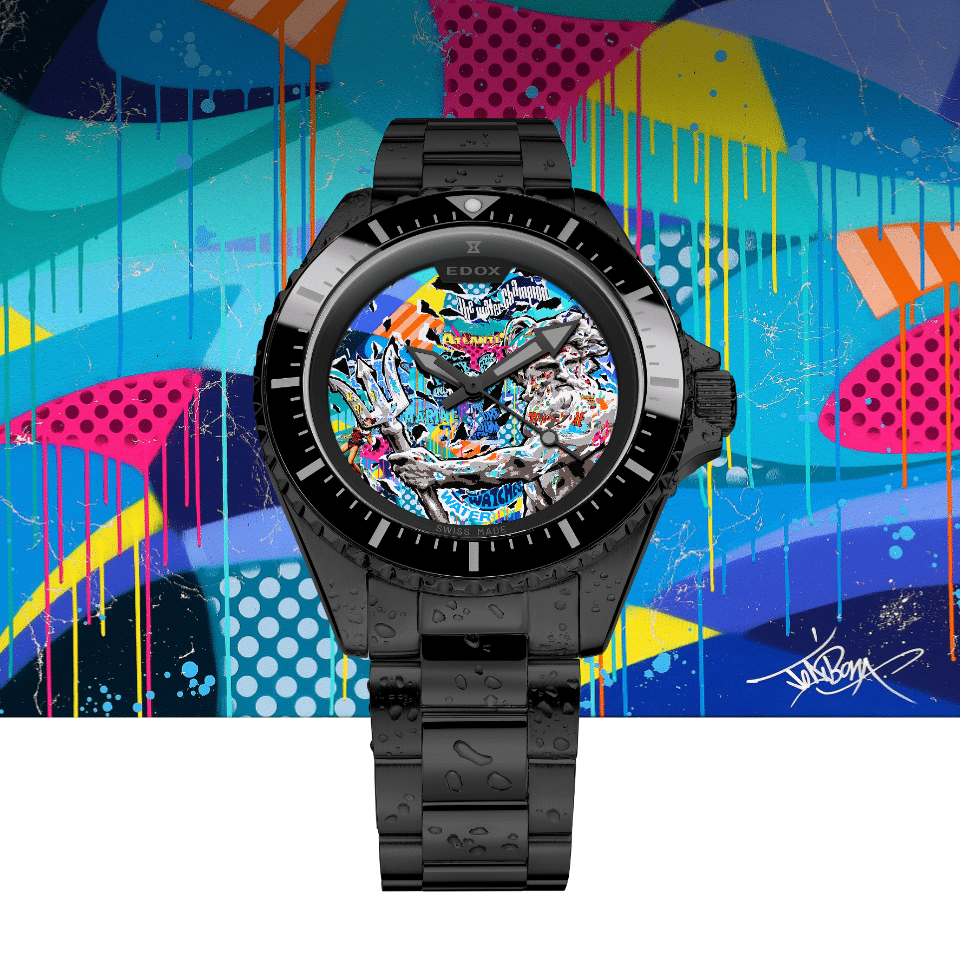 Born from an artistic impulse and a shared desire to explore new creative territories, Pop Neptunian boldly redraws the map of what a diver’s watch can be.